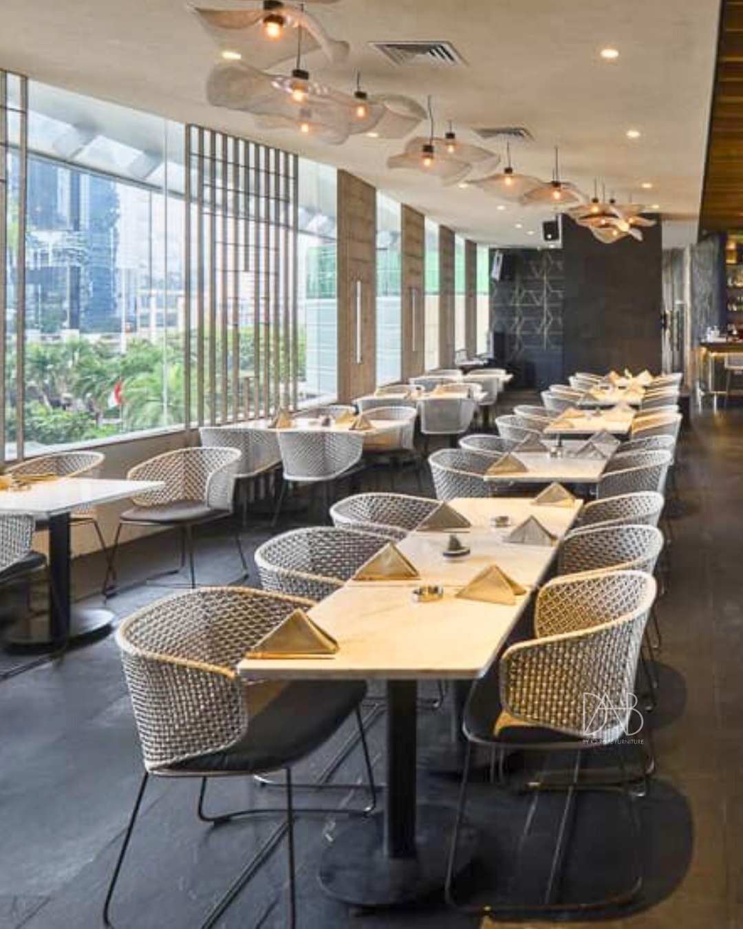 Restaurant interior design with a focus on style and comfort.