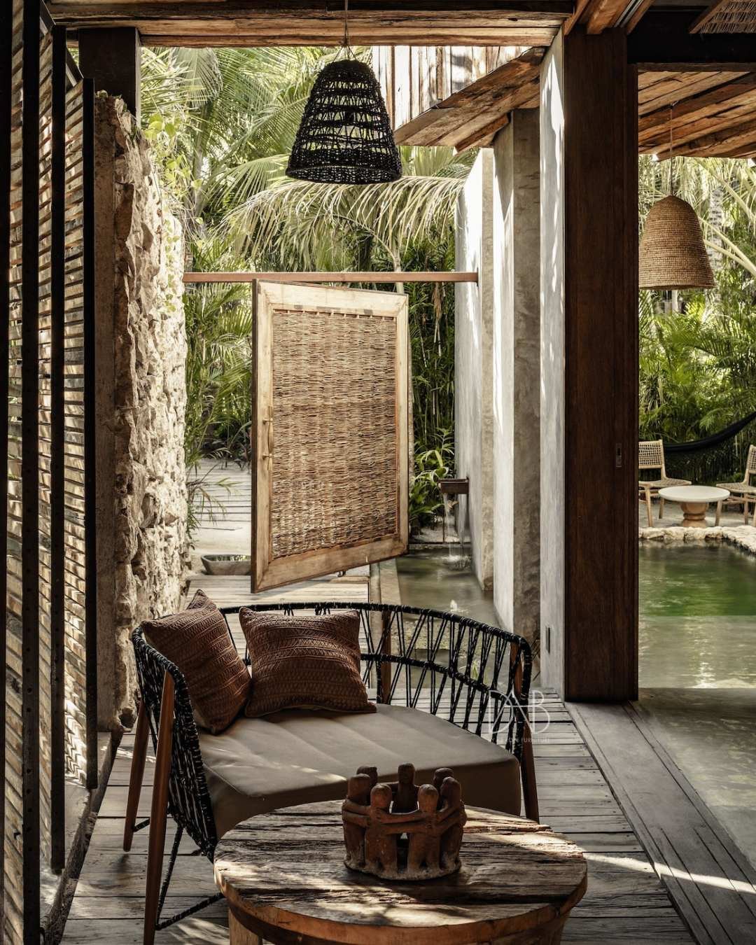 Innovative use of rope in interior design, adding a touch of creativity.