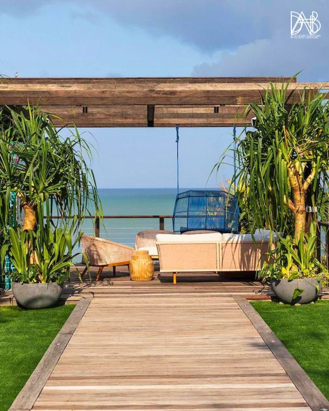 outdoor furniture with beautiful sea view