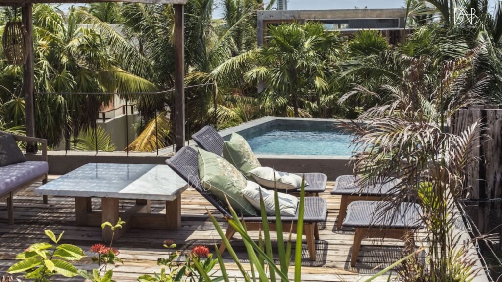 2 daybed beside the pool