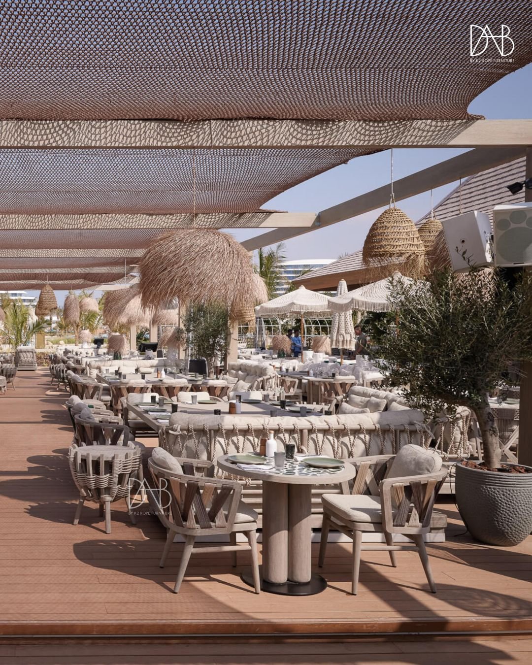 Some rope furniture in the restaurant