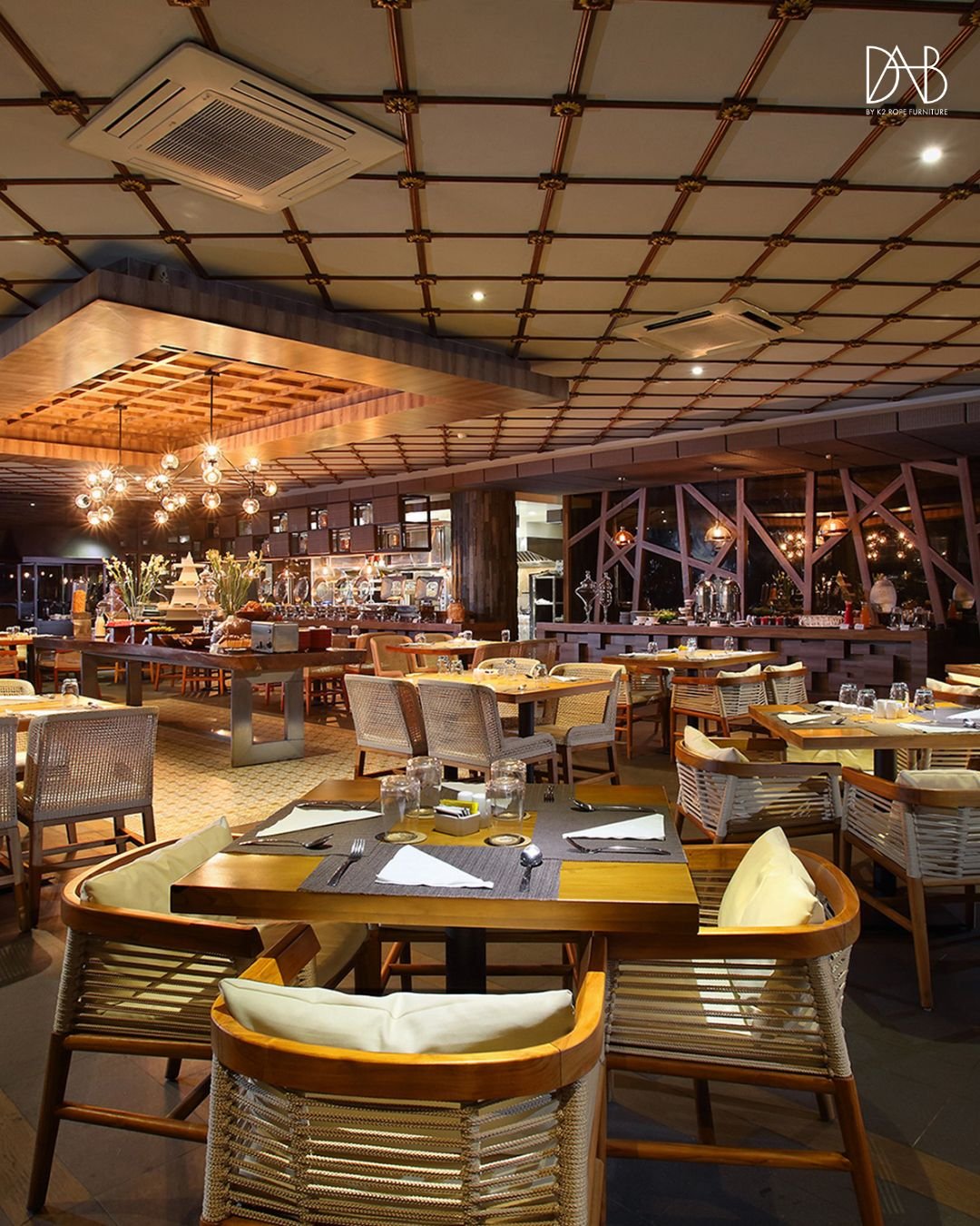 Modern Restaurant Interior Design Idea with Sleek Minimalist Decor and Ambient Lighting